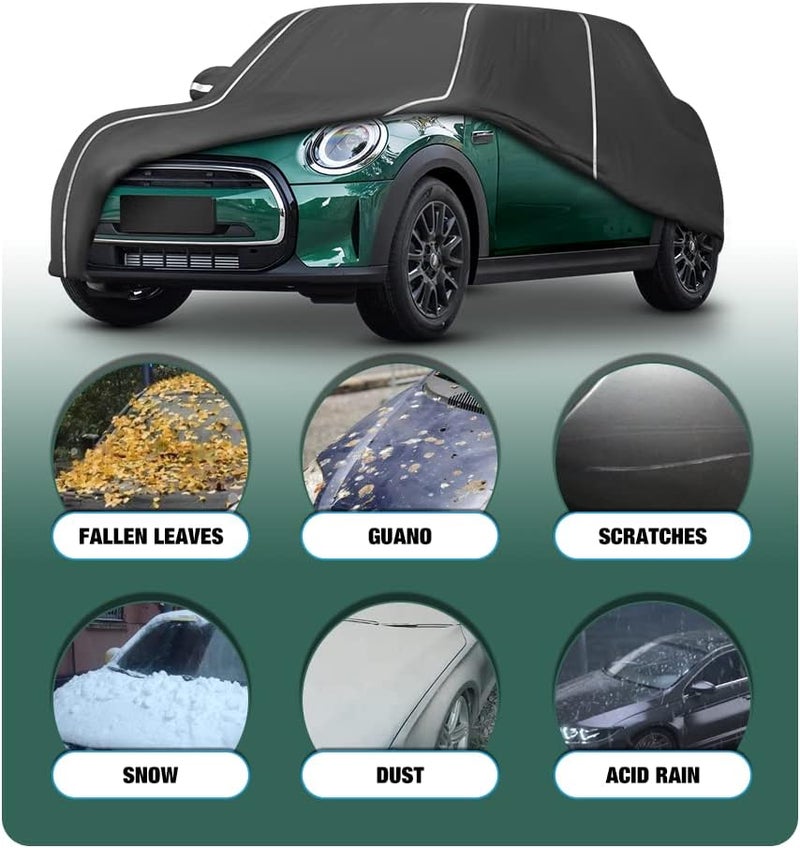 BERKSYDE Waterproof Car Cover Compatible for Mini Cooper/Cooper S 2-Doors.2002-2024 All Weather 6 Layers Full Car Cover with Storage Bag - Image 2